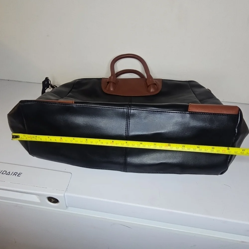 Black and Brown Leather Tote Bag